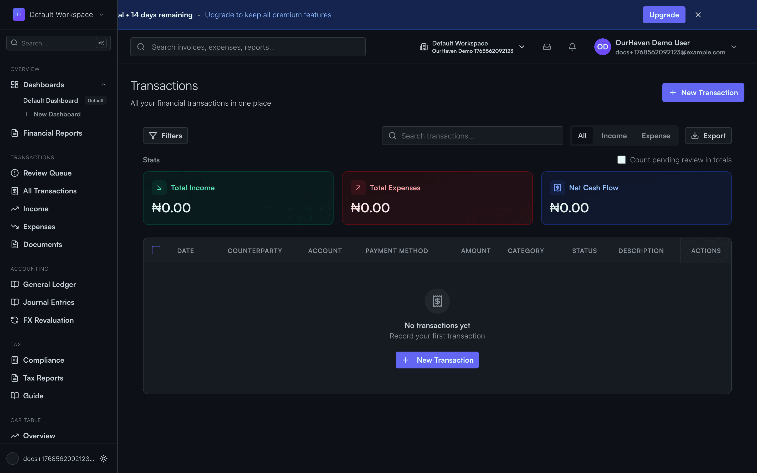 Transactions list with automatic categorization